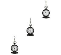 SAFIGLE 3 Piezas Reloj De Bolsillo Colgante Reloj Collar Relojes Digitales para Hombres Reloj Digital para Hombre Colgantes para Hombre Enfermera Relojes Colgante Black Carcasa De Aleación