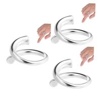 SAFIGLE 3 Piezas simples y circulares dimensionador dedos anillos para mujer agitarse dedo del pie anillo para niñas anillos de chicas para chicas adolescentes cobre