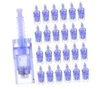 SAFIGLE 30 piezas Unidades Agujas de Repuesto para Microagujas Eléctricas Cabezal Azul con Diseño de Bloqueo para Mejorar Absorción y Circulación Sanguínea Compatibles con Dispositivos