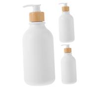 SAFIGLE 3piezas Botella De Limpieza De Tapón Presionador Color Blanco Mate Para Baño y Cocina De Pet