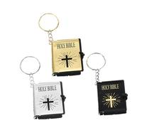 SAFIGLE 3piezas Llavero Biblia Miniatura Para Bolso Recuerdos De Iglesia Decoración Con Mini Biblias Llaveros Con Versículos Bíblicos