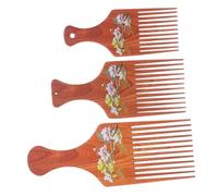 SAFIGLE 3piezas Peine De Horquilla Veta De Madera Peine Cabello De Peluquería Retro Unidades Grande Mediano y Pequeño Accesorios Cabello De Masaje Portátil Moldeador Delicado
