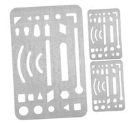 SAFIGLE 3piezas Plantilla De Dibujo Escudo Borrable De Acero Inoxidable Herramienta De Borrado para Diseño Técnico Artístico y Manualidades