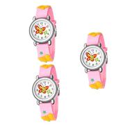 SAFIGLE 3piezas Reloj De Cuarzo para Niño Niña Diseño De Reloj Cartoon para Estudiantes para Escuela y Ocio