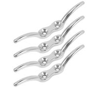 SAFIGLE 4 Cornamusas de Barco de Acero Inoxidable 316 Resistentes Corrosión Acabado Plata, Pack de 4 Piezas para Amarre Fijo y Decoración Náutica