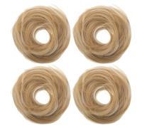 SAFIGLE 4 moños desordenados, despeinados, suaves y elásticos, tipo donut, para el pelo, coleteros, accesorios de uso rápido para uso diario, fiestas y bodas.