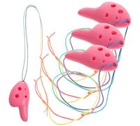 SAFIGLE 4 Piezas 6 Mini Ocarina Para Niños Ocarina Clásica De Música Ocarina Ocarina Con Cordón Práctica Ocarina Música Decoración 6 Agujeros Tenor Ocarina Estudiante