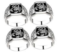 SAFIGLE 4 Piezas Anillo De Escorpión Anillos Punk Para Hombre Anillos Punkyes Anillos Geniales Joyas Geniales Para Hombres Anillos Para Hombres Estéticos Anillo Aleación