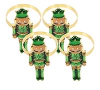 SAFIGLE 4 piezas Hebillas para Servilletas de Navidad Anillos Decorativos con Diseño de Cascanueces Soporte para Servilletas para Fiestas y Cenas Festivas