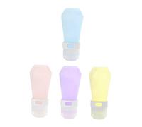 SAFIGLE 4 Piezas Juego De Biberones De Silicona Botellas Botella De Compresión De Champú Cuerpo Y Estrujar Tubos Dispensadores De Crema Botella De Loción Portátil Prueba Gel De Sílice