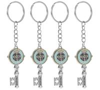 SAFIGLE 4 Piezas Llavero De San Benito De Metal En Forma De Llave:Regalo Motivación Graduación 2025 Colgante Decorativo Para Llaves De Auto Y Mochilas con Universidad Alumnos Adolescente 11.3 X 3 Cm