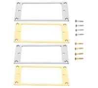 SAFIGLE 4 piezas Marco Protector para Pastillas de Guitarra Eléctrica Anillos de Montaje Metálicos Resistentes Plata y Dorado Accesorios Duraderos para Reparación y Mejora de Sonido