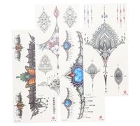 SAFIGLE 4 Piezas pegatinas temporario manga temporales cuerpo tinta pegatinas de para mujeres etiqueta engomada del de las mujeres