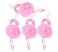 SAFIGLE 4 Piezas Pelota De Baño Para Esponja Vegetal Rosa Depurador Exfoliante De Baño Lofah Depurador De Cuerpo Bola De Ducha Corporal Esponjas Protección Del Medio Pe Rosy