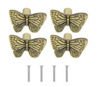 SAFIGLE 4 Pomos de Puerta Forma de Latón Antiguo Tiradores Decorativos para Armarios Cajones y Muebles Estilo Retro para Uso Cocina Dormitorio y Sala