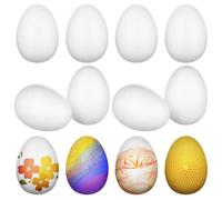 SAFIGLE 40 Unidades Huevos de Espuma para Manualidades 8 Cm de Poliestireno sin Pintar para Decorar, Bricolaje y Adornos Navideños, Relleno Seguro, Creativo y Versátil