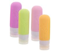 SAFIGLE 4piezas Botellas De Viaje Frascos De Silicona Para Champú Loción y Gel De Ducha Rellenables y Exprimibles