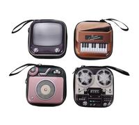 SAFIGLE 4piezas Minibolsas De Almacenamiento Duraderas Diseño De Dibujos Animados Billetera Portátil para Monedero para Teléfono Resistente Al