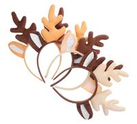 SAFIGLE 4piezas Tocado de Reno Navideño Diadema con Orejas de Ciervo y Cuernos de Reno Adorno Cabello con Temática para Fiestas y Eventos