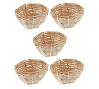 SAFIGLE 5 Nidos Colgantes de Bambú para Pájaros Pequeños con Gancho, Fáciles de Instalar y Decorativos, Ideales para Cría de Periquitos y Loros Jóvenes