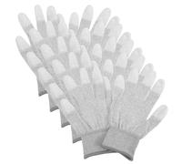 SAFIGLE 5 pares Guantes Antiestáticos de Trabajo Recubrimiento Antideslizante y Resistente al Calor Protección para Industria Electrónica Ensamblaje PC y Reparación Móvil Talla