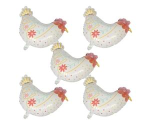 SAFIGLE 5 Piezas De De Cumpleaños Con Temática De "Pollo De Granja En Forma De Lámina" Para De Casas De Campo, Suministros De Globos De Granja, Animales Y