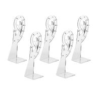 SAFIGLE 5 Piezas Soporte Exhibición Acrílico Transparente para Pendientes 9 Agujeros, Organizador Compacto de Pendientes en Forma de Oreja, Expositor Portátil para Joyas, Set, Adecuado