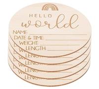 SAFIGLE 5 Piezas tarjetas de crecimiento del primer año signo de nombre emblemas signo de anuncio de nacimiento de bebé señal de anuncio de nacimiento de madera cartelera Regalo la señal