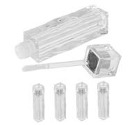 SAFIGLE 5 Piezas Tubo Transparente para Brillo de Labios con Diseño de Cubo Cristalino y Ondas, Material Estable y Elegante, Adecuado para DIY Cosméticos y Exhibición