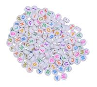 SAFIGLE 500 piezas Cuentas Redondas de Letras de Colores para Hacer Pulseras y Manualidades DIY Abalorios Plásticos Duraderos para Accesorios de Bisutería Creativa