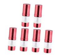 SAFIGLE 6 Botellas Vacías para Cosméticos Dispensadoras De Loción De Viaje con Gotero Rellenables Sin Aire De Plástico Rojo