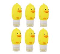 SAFIGLE 6 Piezas Botellas de Viaje de Silicona Botellas Prácticas de Almacenamiento para Champú y Loción Diseño de Dibujos Animados y Portátiles Resistentes Fugas para y Negocios