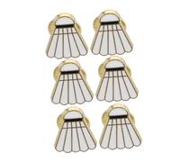 SAFIGLE 6 Piezas Broche De Bádminton Pin De De Abrigo Broche Con Para Chaqueta Pin De De Dibujos Animados Alfiler Blanco Aleación De Zinc