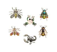 SAFIGLE 6 piezas Broches Vintage con Forma de Insectos y Animales de Accesorios para Ropa Alfileres Decorativos para Fiestas y Diario