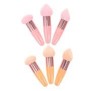 SAFIGLE 6 Piezas Esponjas de Maquillaje para Base y Corrector Puff de Polvo Reutilizable Aplicador Facial de Uso Seco y Húmedo Esponja Suave Tonos Rosa para Mezcla Uniforme