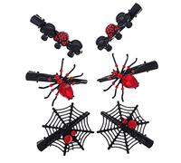 SAFIGLE 6 Piezas Halloween Skull Spider Web Hair Clips con Rhinestones Accesorios para Mujeres Niñas y Adolescentes Pinzas de Pelo Decorativas para Fiesta y Cosplay
