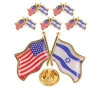 SAFIGLE 6 Piezas Pin Patriótico Banderas de Israel y Estados Unidos en Aleación de Zinc, Patrones Claros y Colores Vibrantes para Ocasiones Obsequios y Reuniones