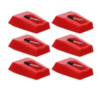 SAFIGLE 6 Uds Agujas Para Tocadiscos Agujas Para Tocadiscos Agujas Para Fonógrafo Agujas Para Tocadiscos De Diamante Repuesto Rojo 1. 8X1. 1X1cm