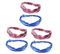 SAFIGLE 6piezas Diadema De Yoga Tinte Anudado Botones Para Cuidado De Orejas Headband Multi-funcional y Transpirable Para Hombre y Mujer Rosa Azul