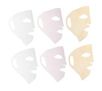 SAFIGLE 6piezas Funda De Fijación Mascarilla Facial De Silicona Reutilizable Color Rosa Transparente y Dorado Soporte Para Mascarilla De Lámina Cuidado Del Rostro