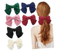 SAFIGLE 6piezas Horquilla De Lazo Grande Cabello Pinzas De Satén Rojas Para Fiestas Disfraces y Ocasiones Especiales Accesorios De Peinado Lazo