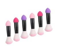 SAFIGLE 6Piezas Pinceles De Maquillaje De Doble Para Rubor y Polvo Cepillos Faciales Colores Para Aplicar Base Líquida