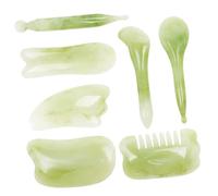 SAFIGLE 7 Piezas Tabla de masaje Gua Sha más suave cuero cabelludo de jade ser masajeador facial camillas para masajes herramientas tablero de guasha raspador de gua sha resina artificial