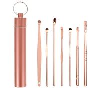 SAFIGLE 7piezas Limpieza De Oídos De Acero Inoxidable Kit De Eliminación De Cerumen Con Tubo De Almacenamiento Espátula De Cera Hogar
