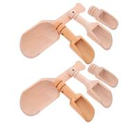 SAFIGLE 8 Cucharas de Madera Pequeñas para Té y Especias Juego de 8 Piezas Mango Redondo y Plano Tamaño Mini 18-28 CM de Ancho Material de Madera de Haya y Nogal para Cocina