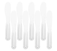 SAFIGLE 8 Espátulas Aplicadoras de Mascarilla Facial Transparentes y Gruesas de Plástico Liso, Varillas para Mezcla y Aplicación Cosmética, Herramienta para Cuidado Piel y Corporal