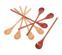 SAFIGLE 8 piezas Cucharas de Madera Naturales para Cocina con Mango Ergonómico para Mezclar Miel Salsas y Condimentos Utensilios de Cocina Resistentes y Ligeros