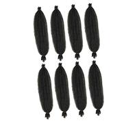 SAFIGLE 8piezas Peluca Sintética Cabello Afro Postizo Extensiones De Pelo Trenzado