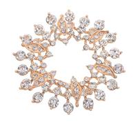 SAFIGLE Accesorio de joyería de ramillete de boda de cristal, broche de de flores nupcial para bodas, chales, fiestas, ropa formal, accesorios de falda dorados