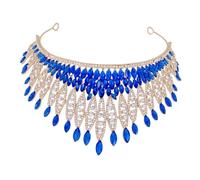 SAFIGLE accesorio para el cabello casarse ducha puesto diadilla de cumpleaños rosa tiaras de boda coronas de novia para la boda de imitación Blue